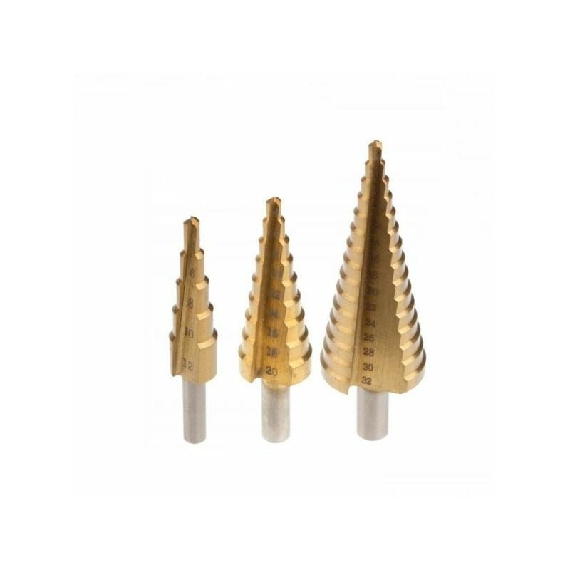 foto del prodotto topolenashop set di frese coniche a gradini allargafori per trapano 4 12 4 20 4 32mm
