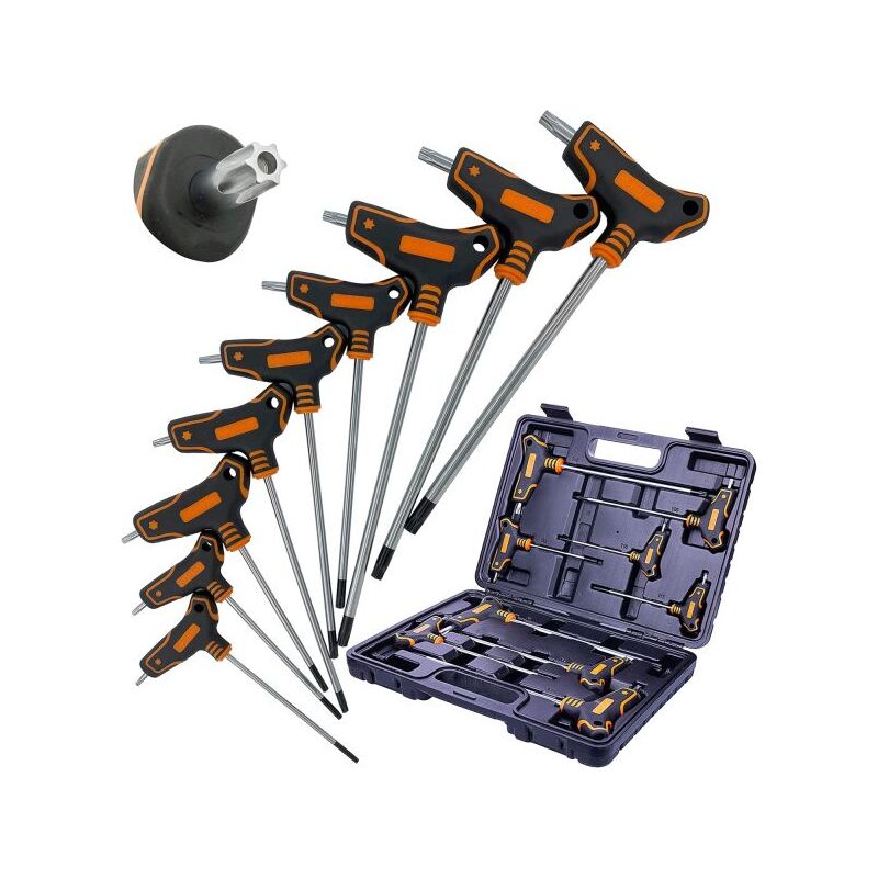 foto del prodotto topolenashop set kit 16 pz chiavi chiave a t esagonali e torx lunghe valigetta cassetta