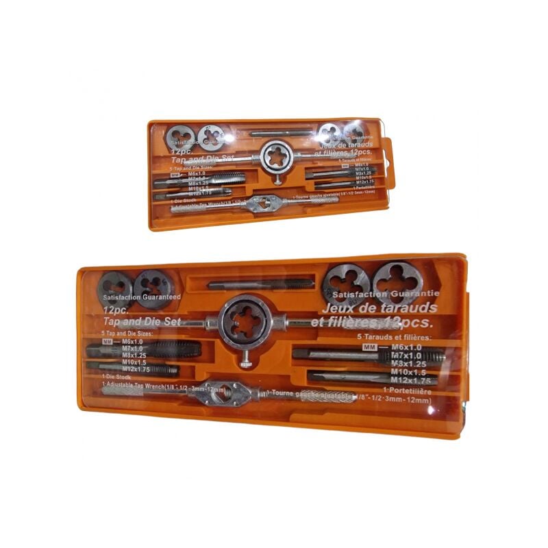 foto del prodotto topolenashop set kit filiera 12 pezzi in cassetta filiere maschi e femmine filettatura