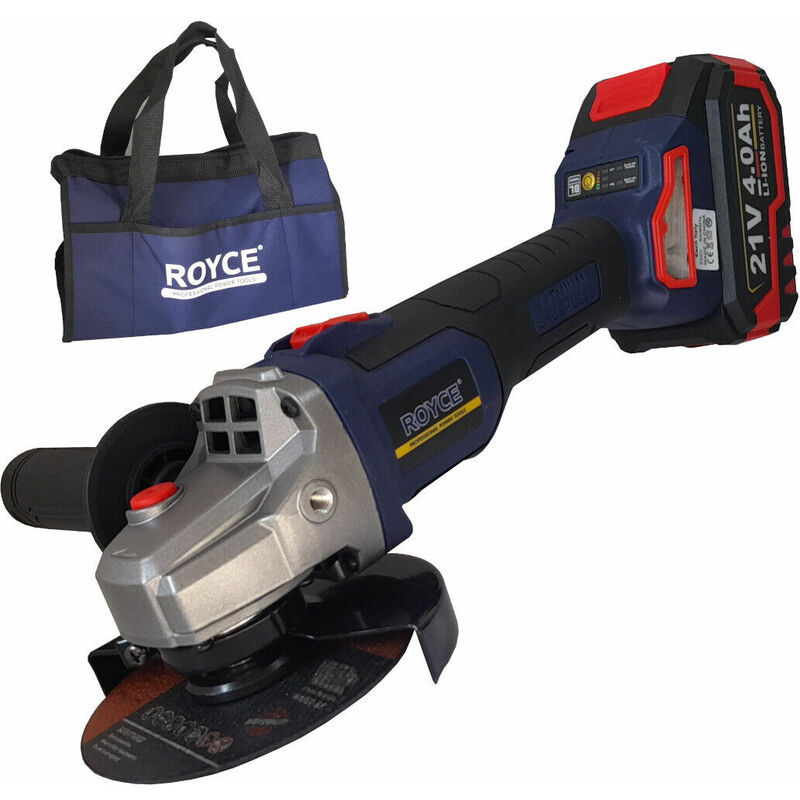 foto del prodotto topolenashop smerigliatrice angolare a batteria flex 100 115mm 21v 4.0ah 8500rpm 89855