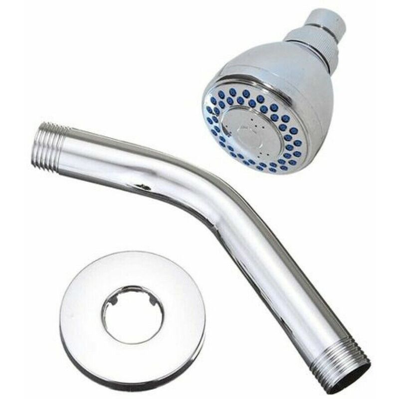 foto del prodotto topolenashop soffione doccia a muro doccetta fissa effetto pioggia a getti braccio 15cm 69278