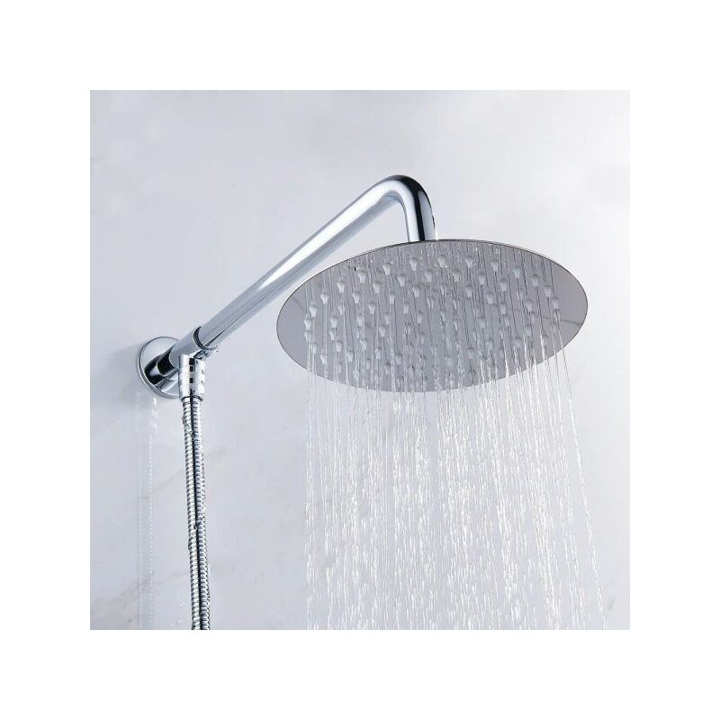 foto del prodotto topolenashop soffione doccia cromato tondo 30 x 30cm effetto pioggia design sottile 59694