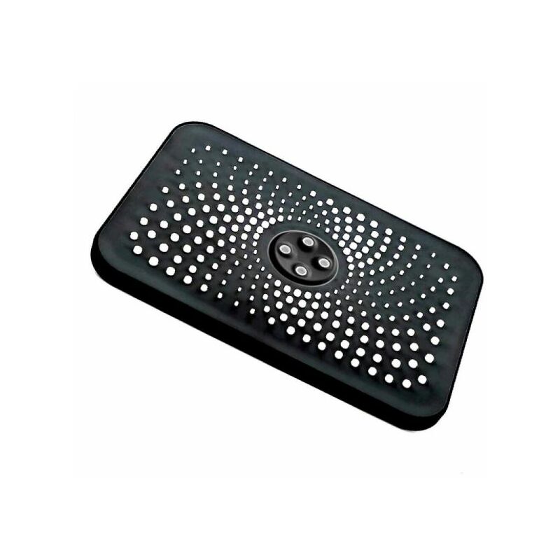 foto del prodotto topolenashop soffione doccia rettangongolare effetto pioggia 19 x 25.8cm nero opacaco 87127