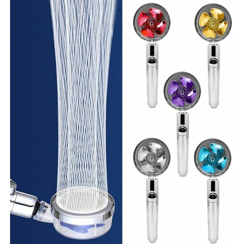 foto del prodotto topolenashop soffione turbo doccia alta pressione rotante risparmio idrico tasto stop 82138