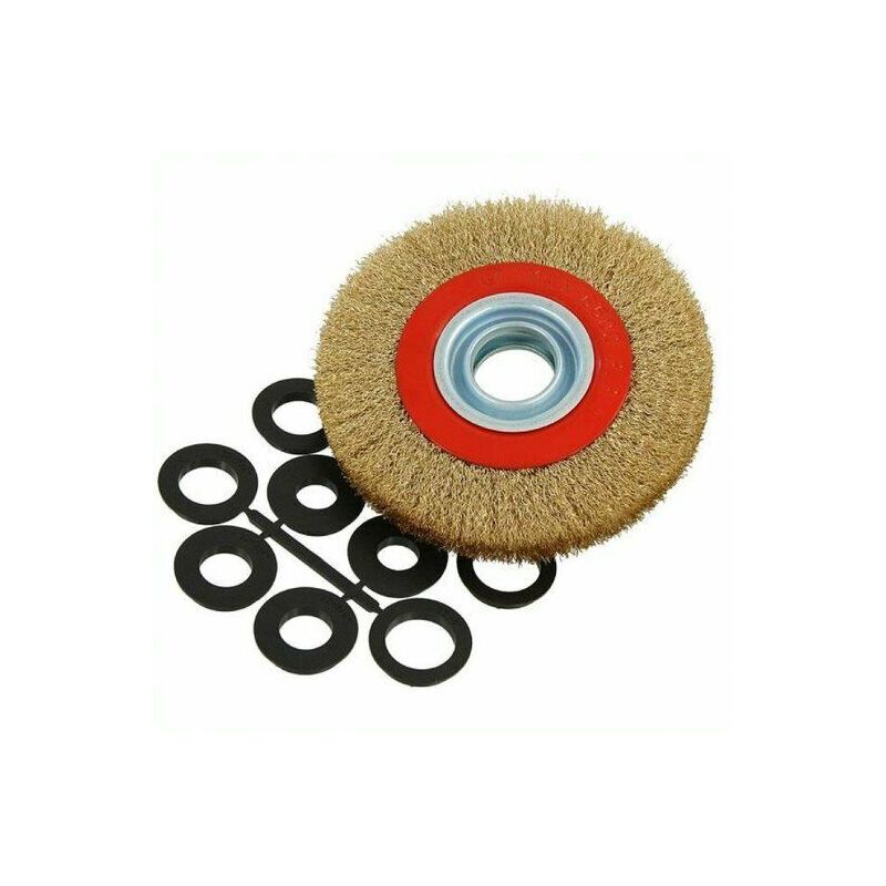 foto del prodotto topolenashop spazzola diametro 150mm disco fili in acciaio per mola smerigliatrice da banco