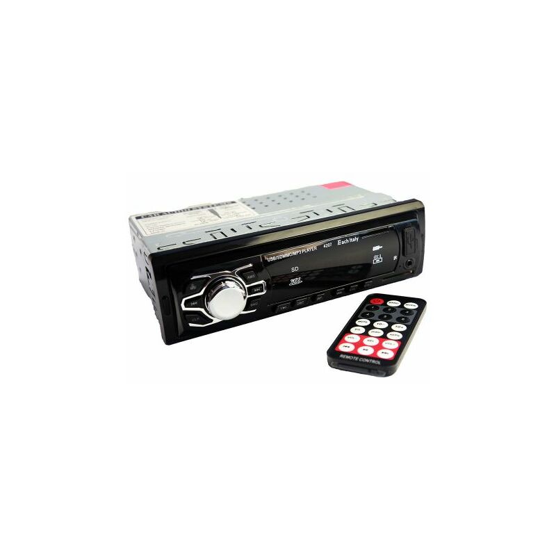foto del prodotto topolenashop stereo autoradio auto fm mp3 usb slot sd aux rca radio 60w x4 telecomando ec4207