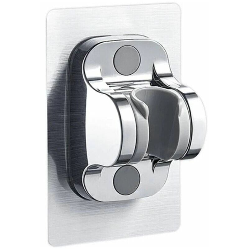 foto del prodotto topolenashop supporto per soffione doccia da parete abs cromato adesivo art. 79358