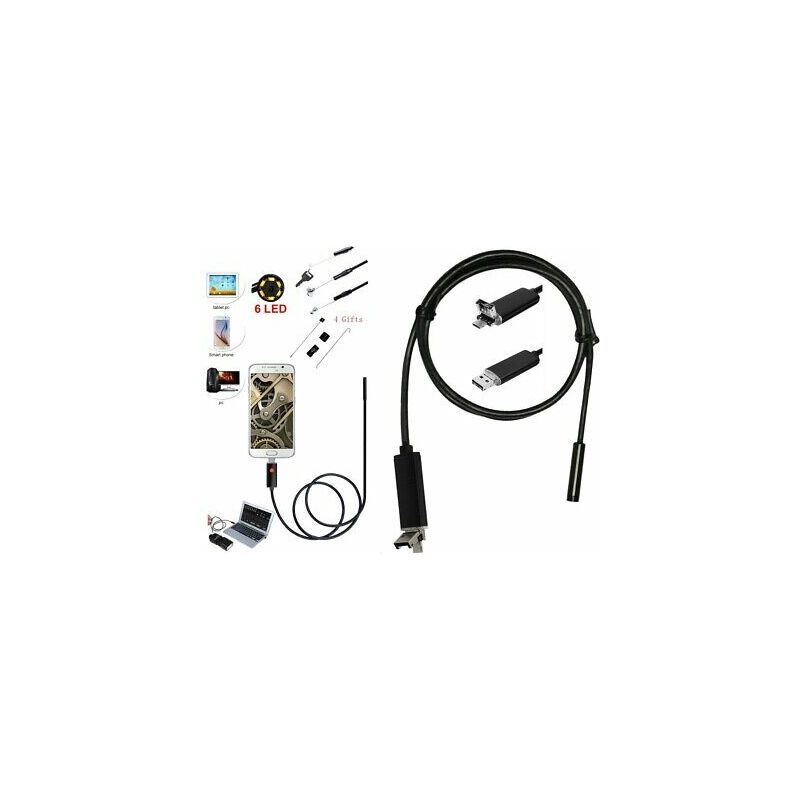 foto del prodotto topolenashop telecamera endoscopica 6 led tubo flessibile usb 10 mt impermeabile ispezione
