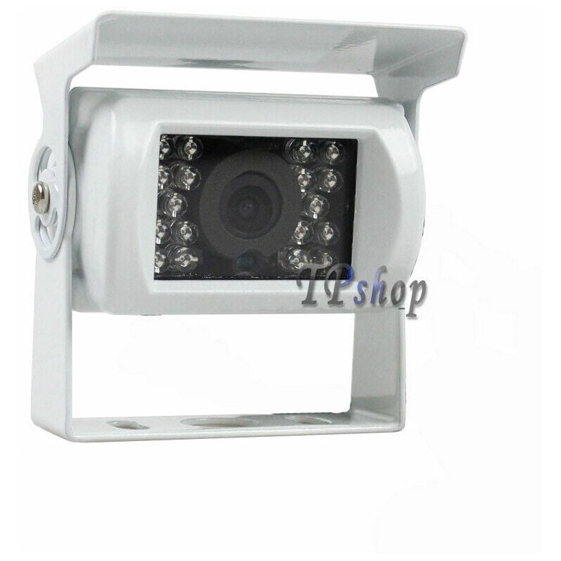 foto del prodotto topolenashop telecamera retromarcia retrocacamera colori 18 led infrarossi camper auto bianc