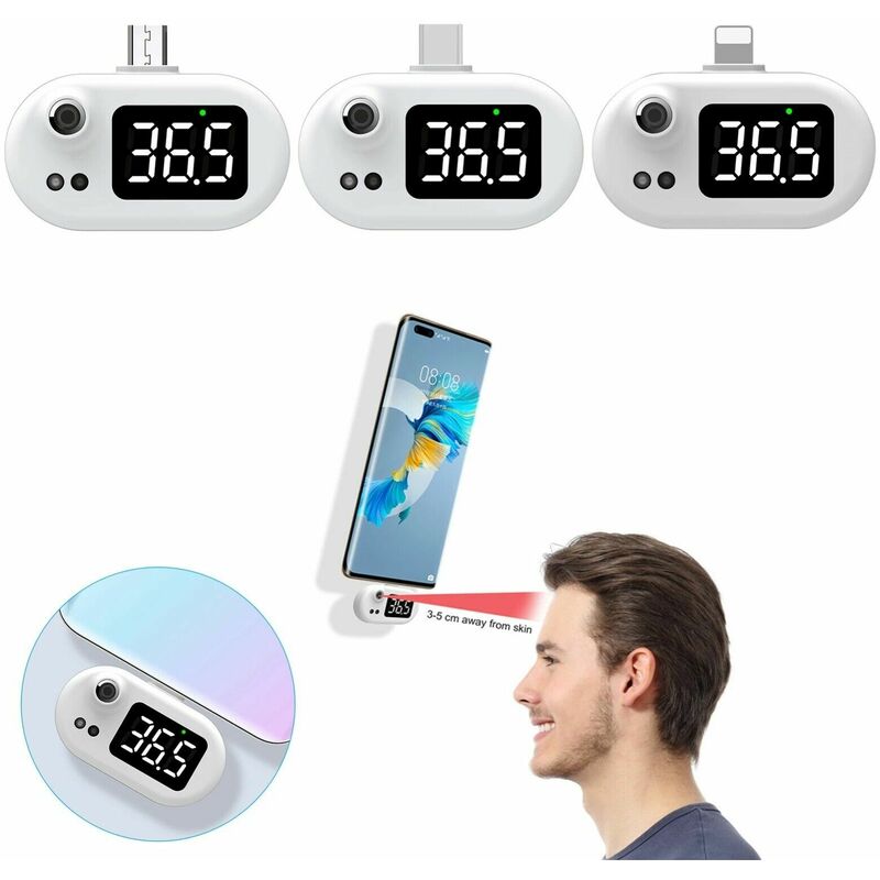 foto del prodotto topolenashop termometro digitale frontale a infrarossi per febbre senza contatto usb type