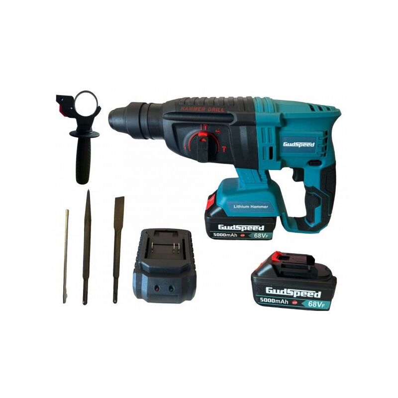 foto del prodotto topolenashop trapano a percussione rotante a doppia batteria 68v sds plus