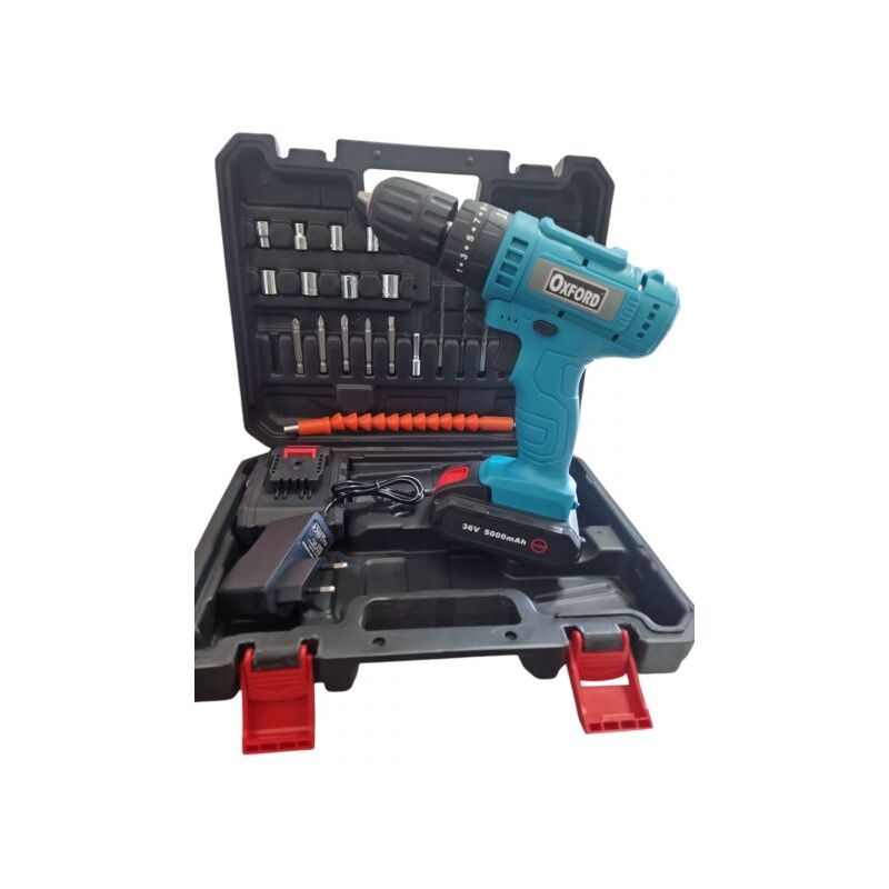 foto del prodotto topolenashop trapano avvitatore doppia batteria a litio 36v 5ah valigia 24 accessori