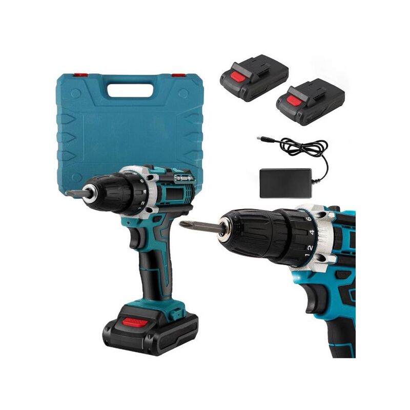 foto del prodotto topolenashop trapano avvitatore doppia batteria a litio 36v max valigetta 24 accessori lld