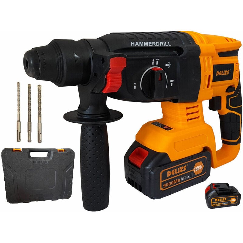 foto del prodotto topolenashop trapano scalpellatore a batteria 21v 9ah martello demolitore sds plus dl26 1