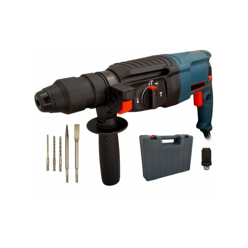 foto del prodotto topolenashop trapano scalpellatore martello demolitore 800w 26mm tassellatore 5 accessori