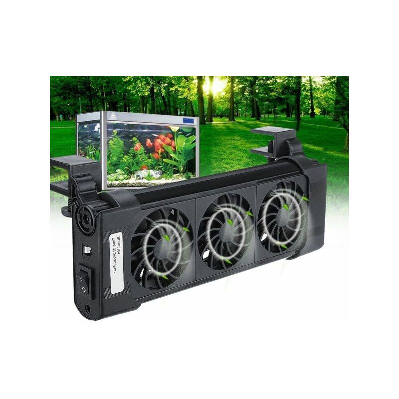 foto del prodotto topolenashop tripla ventola di raffreddamento per acquario 3 ventole 12v 50mm fs 603
