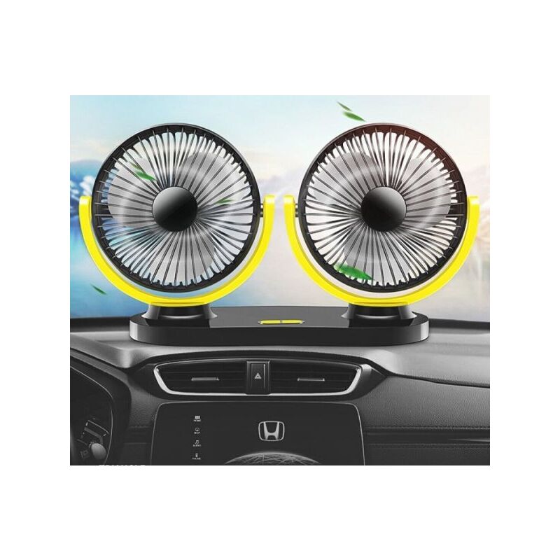 foto del prodotto topolenashop ventilatore portatile da viaggio per auto camper camion usb doppia ventola x916