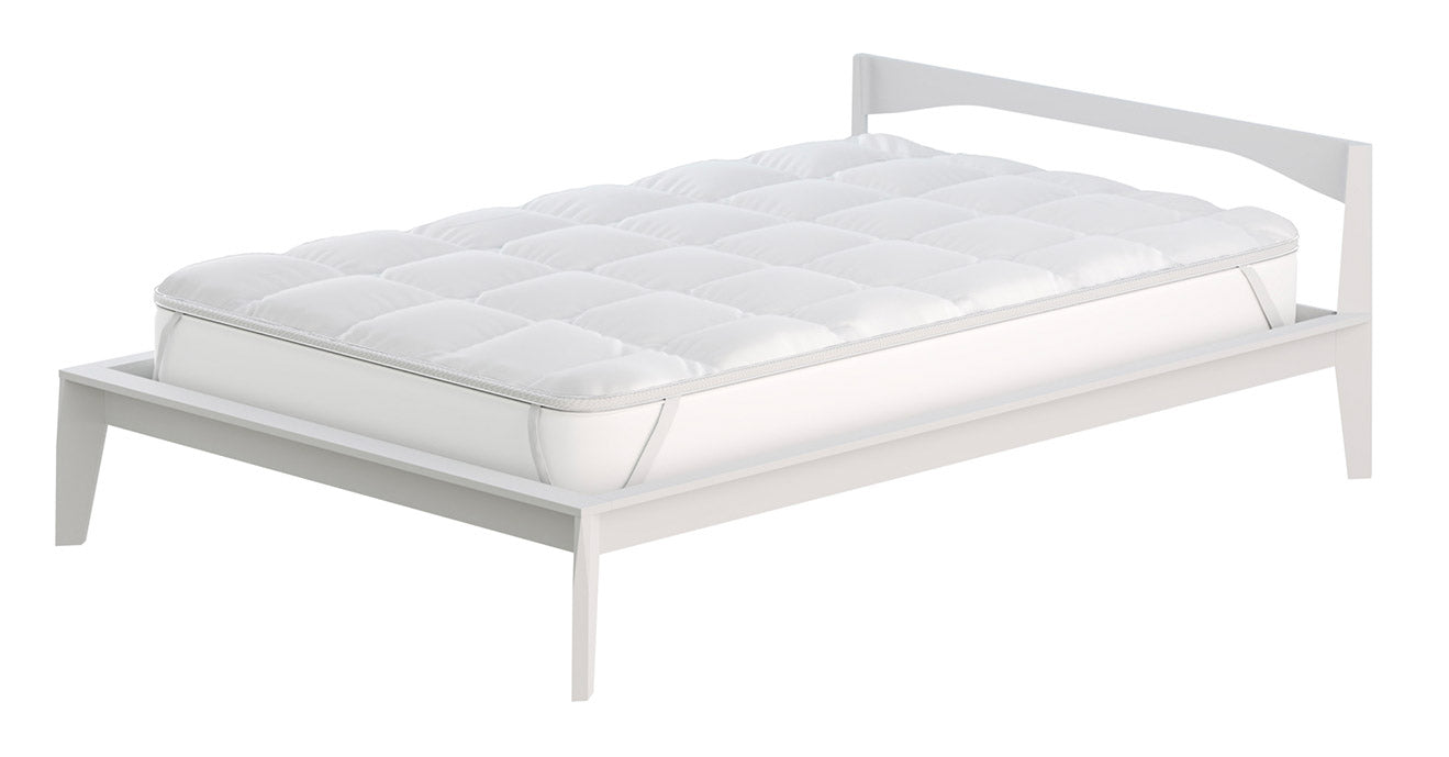 foto del prodotto topper 1 piazza e mezzo trapuntato 300 gr mq con elastici fancy bianco