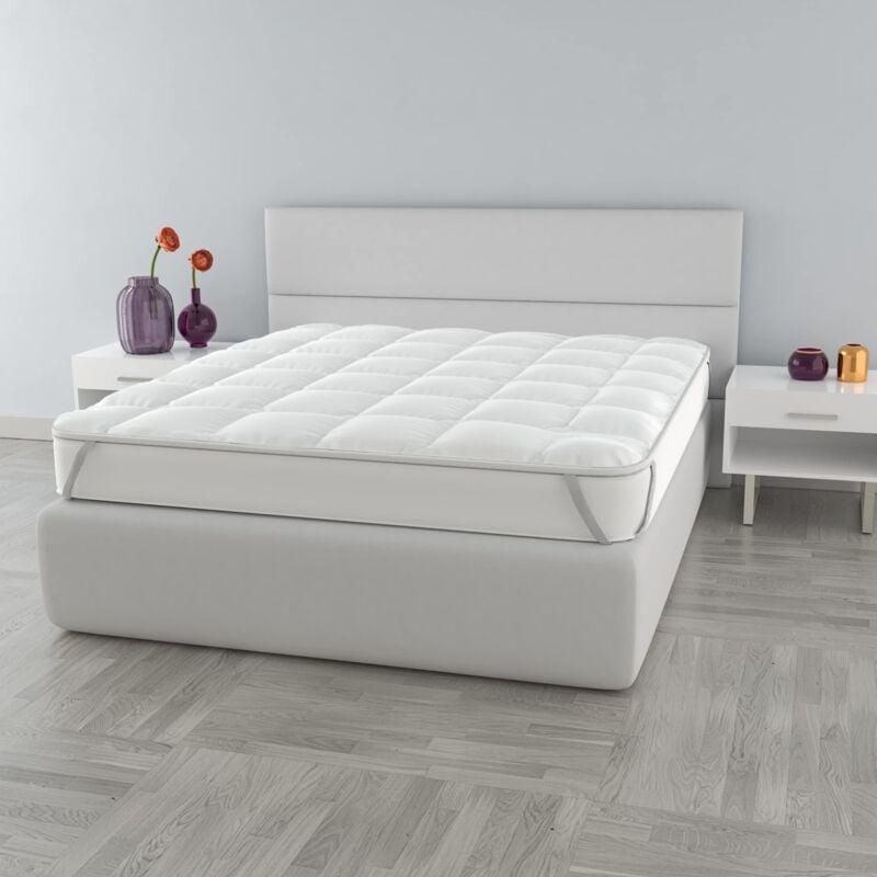 foto del prodotto topper basic trapuntato con elastici, bianco, matrimoniale 160x195cm italian bed linen