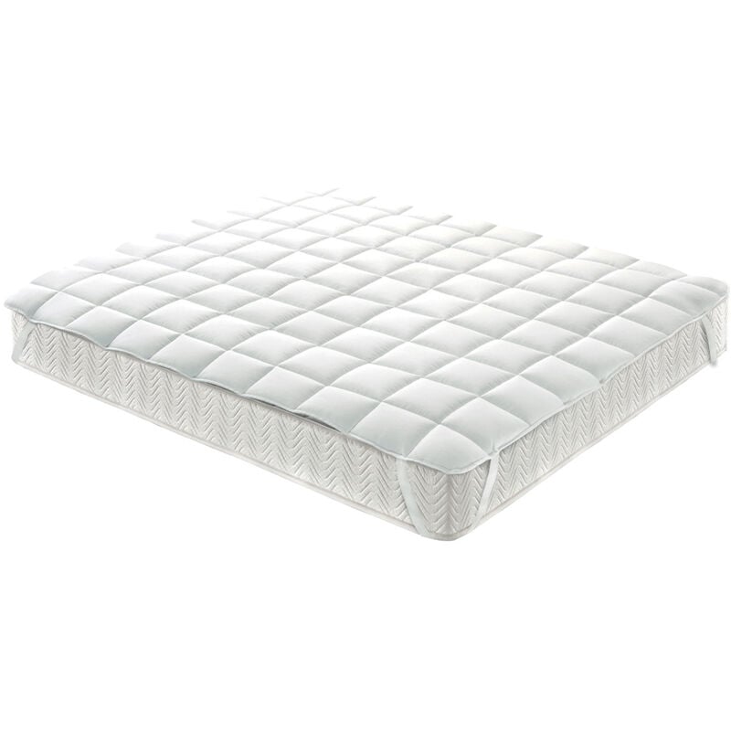foto del prodotto topper coprimaterasso imbottito antibatterico correttore materasso fresh cotton, misuramatrimonialecoloretopper