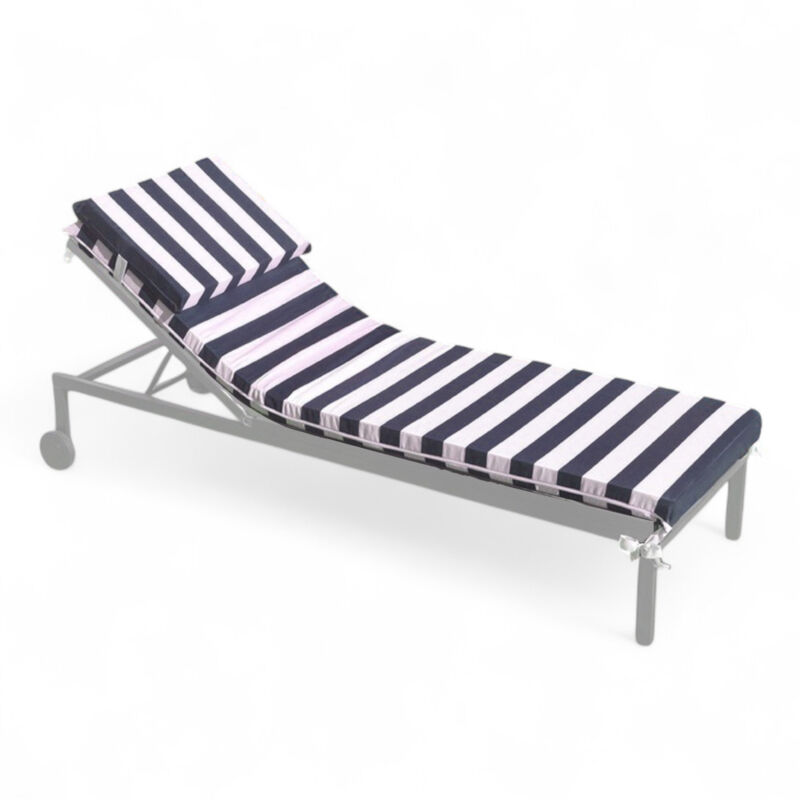 foto del prodotto topper imbottito per sdraio piscina con cuscino memory foam 7 cm spessore, sfoderabile made in italy blu