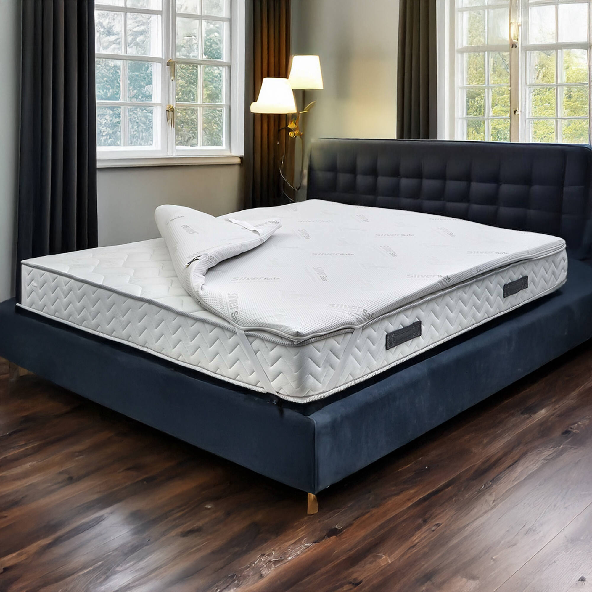 foto del prodotto topper matrimoniale key, con cuscino, rinnova materasso in memory foam, 100 made in italy, anallergico e traspirante, cm 160x190h5