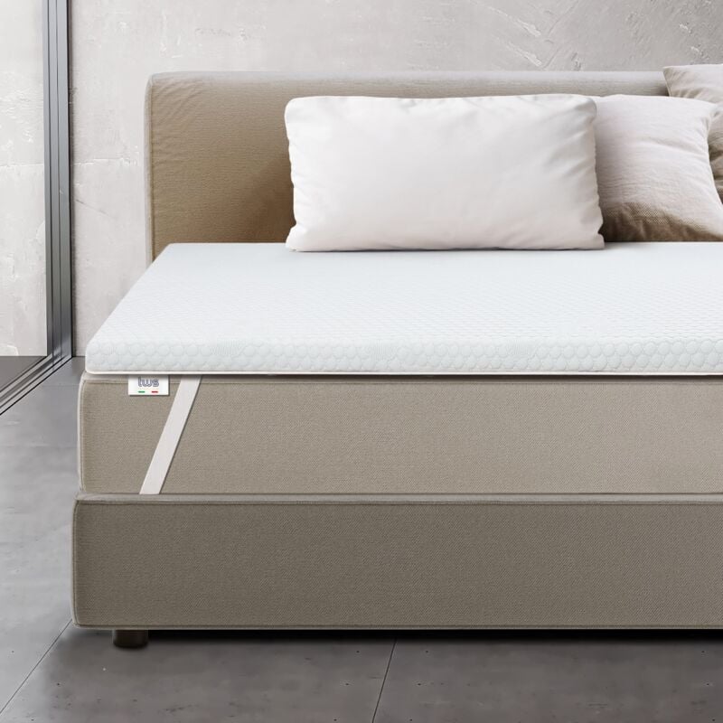 foto del prodotto topper memory foam 130 x 190 correttore materasso 6 cm coprimaterasso con rivestimento sfoderabile antibatterico e antimicotico
