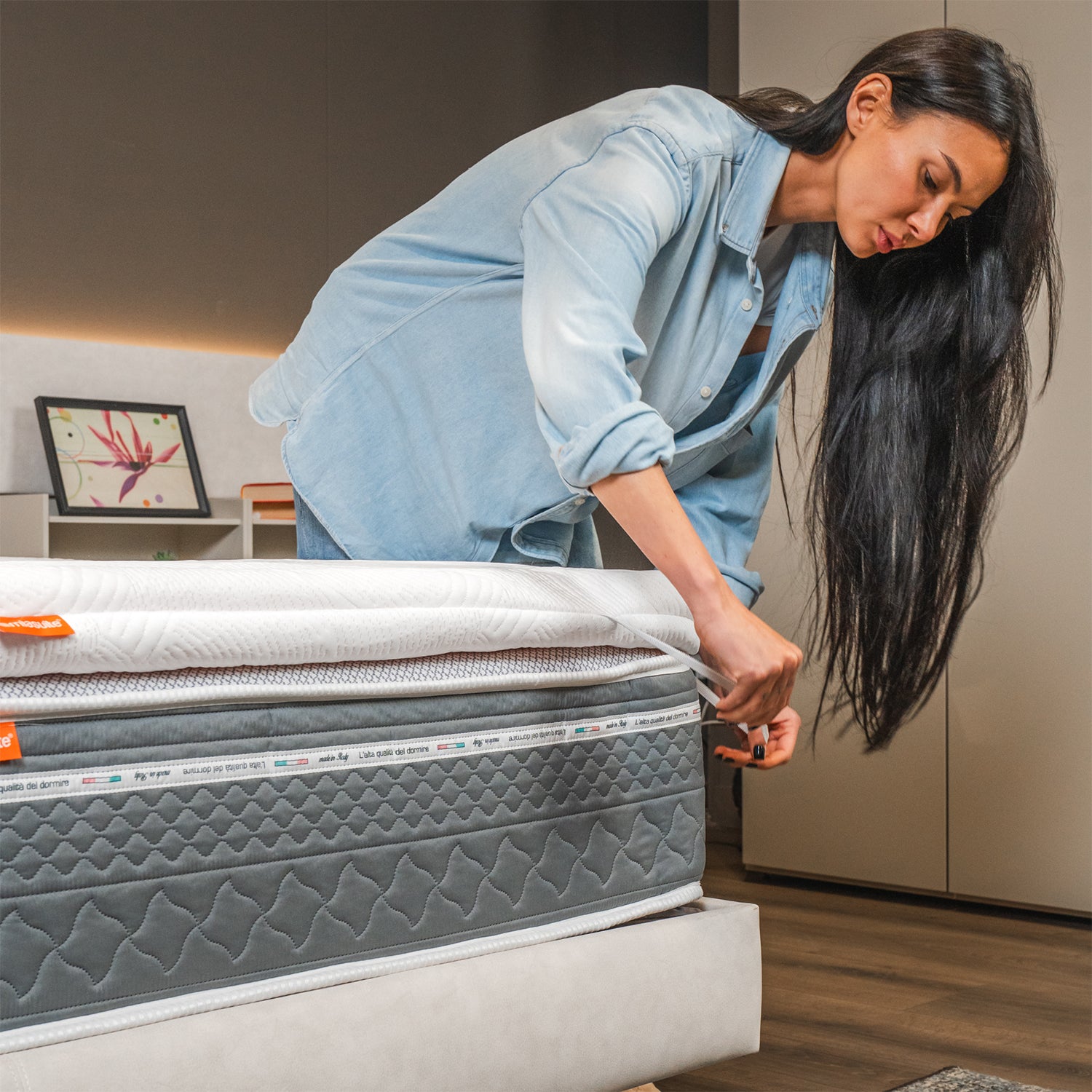 foto del prodotto topper memory foam 140x195 - alto 7 cm, a portanza differenziata, sfoderabile one h7