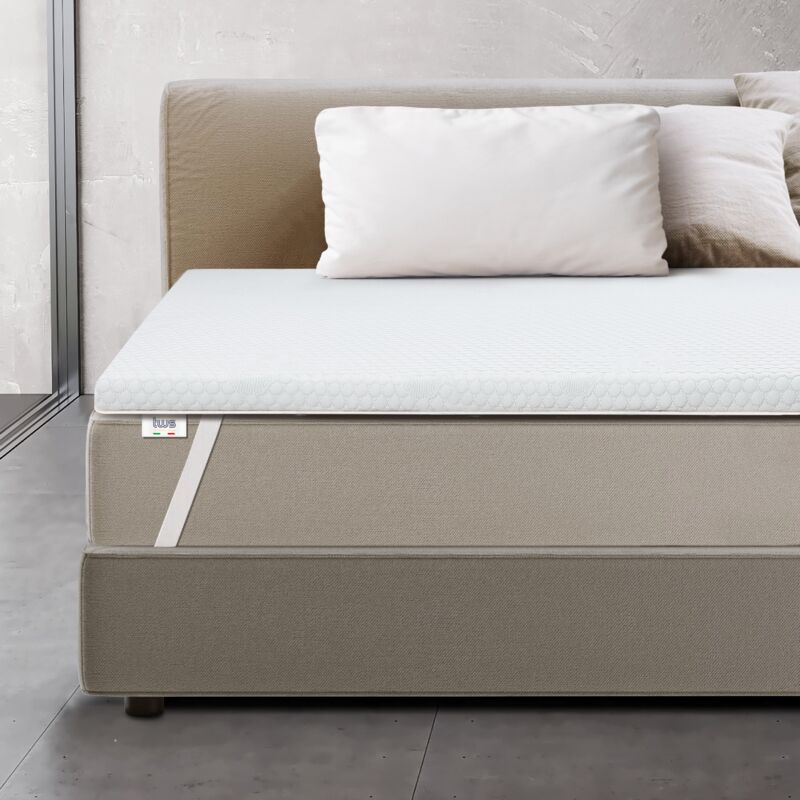 foto del prodotto topper memory foam 75 x 200 correttore materasso 6 cm coprimaterasso con rivestimento sfoderabile antibatterico e antimicotico