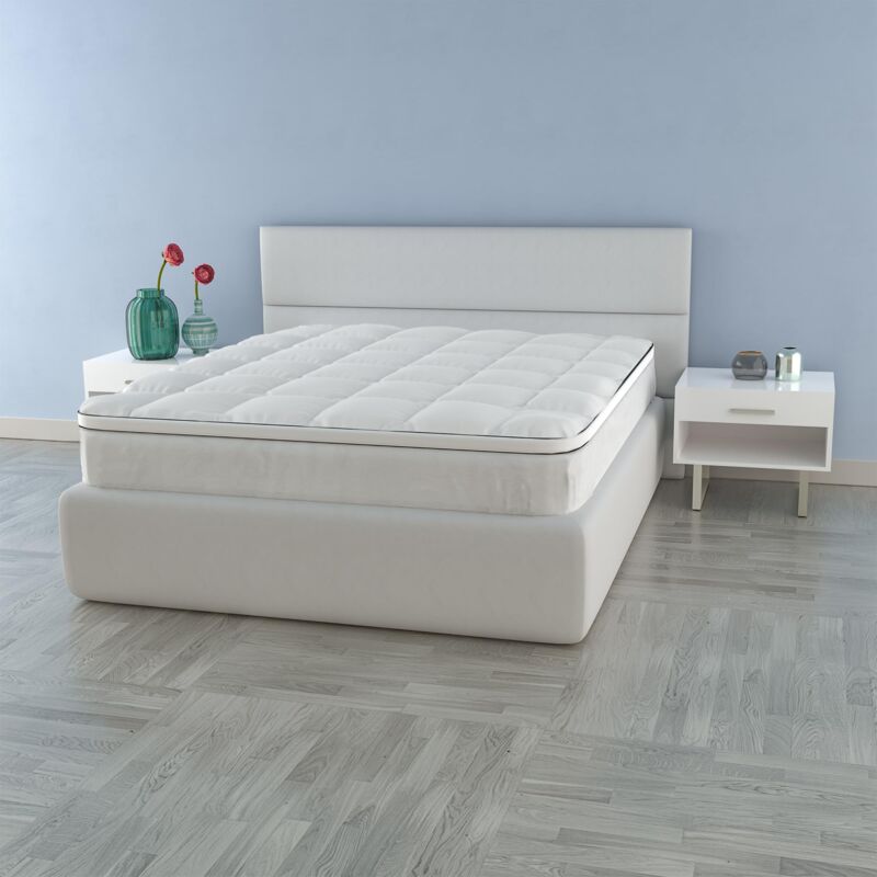 foto del prodotto topper morfeo trapuntato con fascia coprimaterasso, matrimoniale 160x195cm