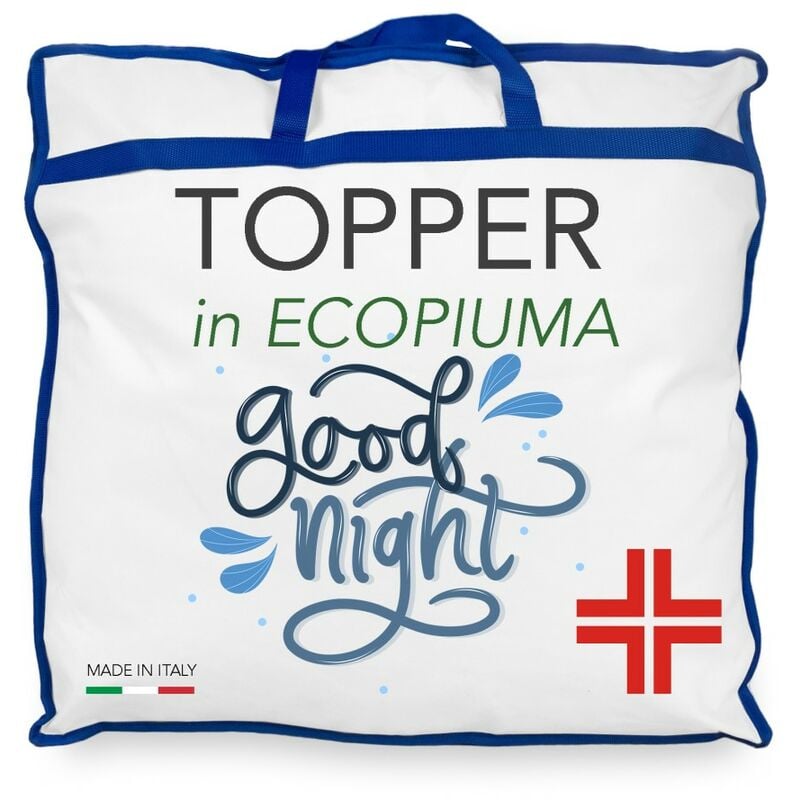foto del prodotto topper per materasso anallergico effetto piuma good night in microsfere made in italy piazza e mezza cm. 120x190