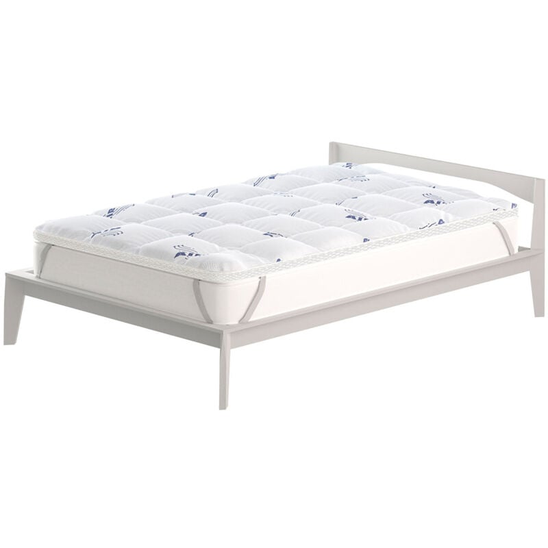 foto del prodotto topper singolo trapuntato 300 gr mq con elastici air traspirante bianco