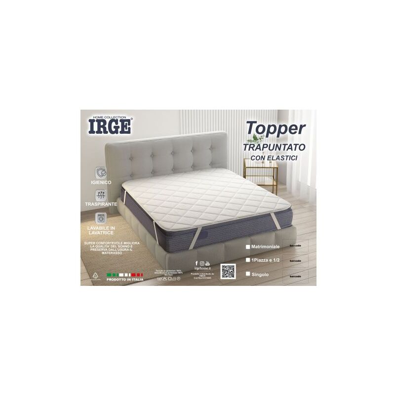 foto del prodotto topper trapuntato c elastico 1 posto e mezzo irge