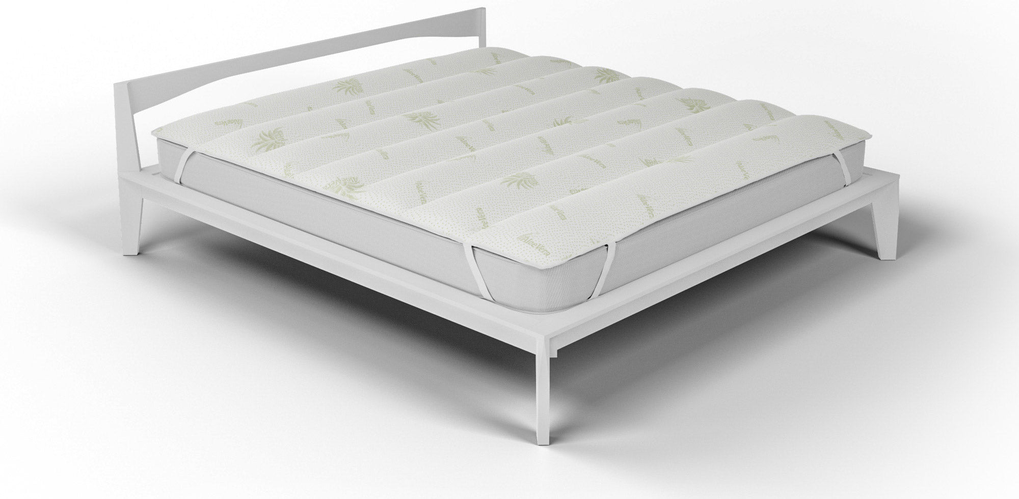 foto del prodotto topper trapuntato imbottito singolo con elastici aloe vera bianco