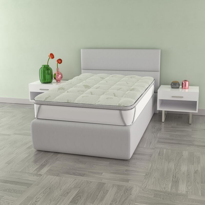 foto del prodotto topper wellness trapuntato con elastici, piazza e mezza francese 140 x 195 cm