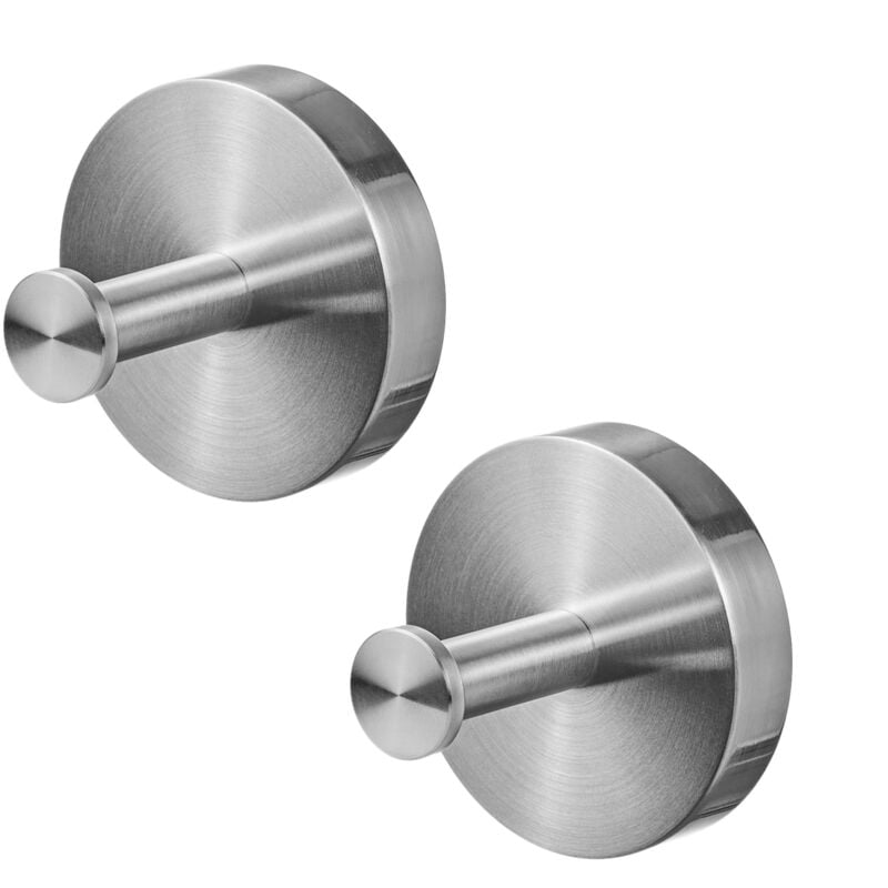 foto del prodotto torana amare set di 2 ganci per asciugamani di lusso, argento acciaio inox incollaggio o foratura, ganci per bagno e libri portasciugamani anche