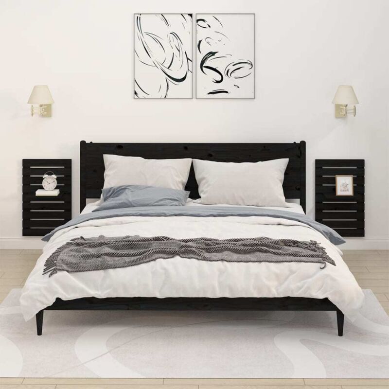 foto del prodotto torana furniture limited mensole da letto a parete 2 pz nero legno