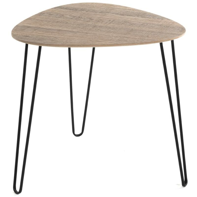 foto del prodotto torana haku m bel tavolino rovere, nero, mdf, metallo dim. l 40 cm x a 43 cm x p 40 cm, stile moderno