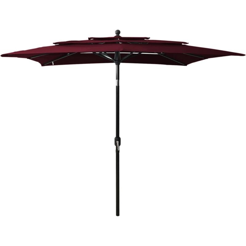 foto del prodotto torana ombrellone a 3 livelli con palo in alluminio rosso bord 3 m vidaxl 369739