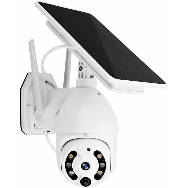 foto del prodotto torana telecamera di sicurezza con pannello solare wireless, telecamera per esterni 1080p wifi telecamera di sorveglianza ptz supporto a 360 