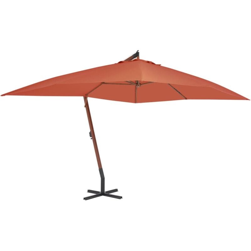 foto del prodotto torana vidaxl ombrellone a sbalzo con palo in legno 400x300 cm terracotta