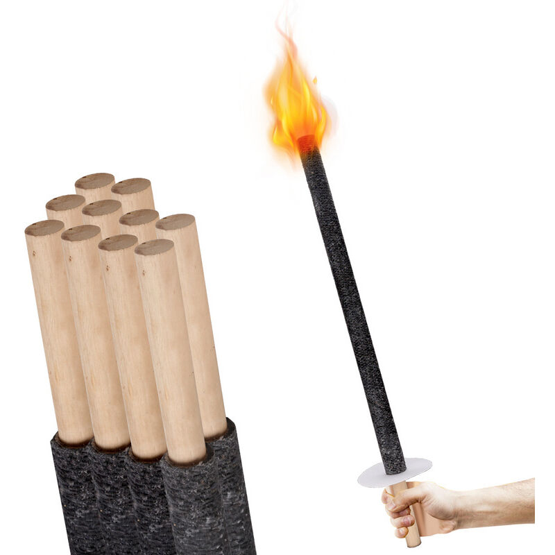foto del prodotto torce 42cm cuore di fiamma torcia per bambini torcia di cera tempo di combustione 45 min. 50x randaco