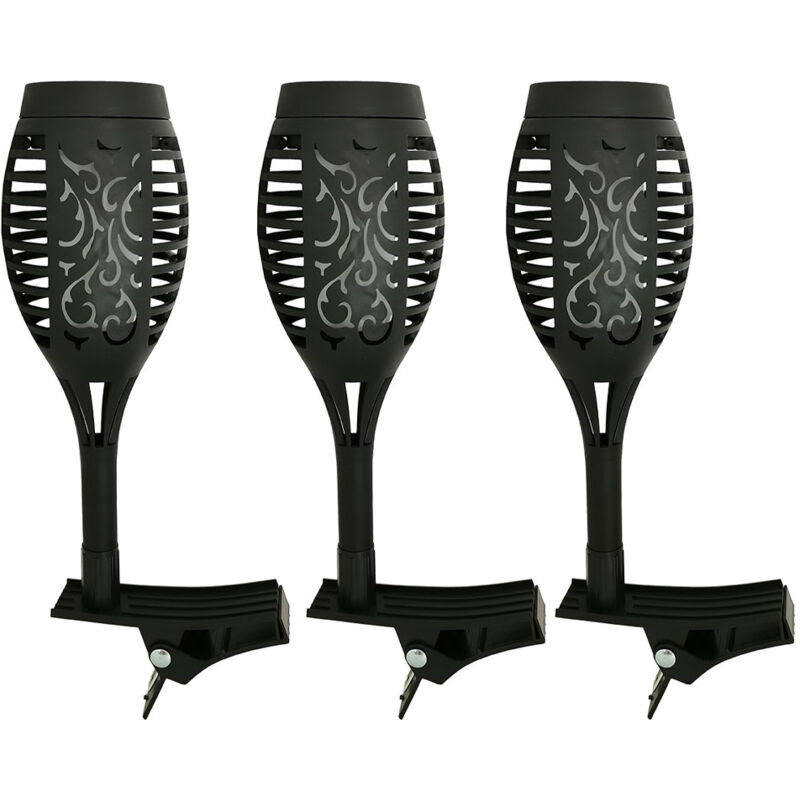 foto del prodotto torce solari a led per esterni sfarfallio balcone decorazione da giardino torcia solare da giardino con morsetto, luce ringhiera, effetto fuoco