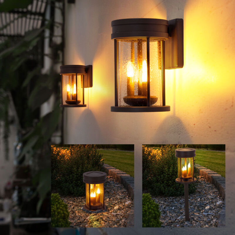 foto del prodotto torce solari per esterni lanterna da tavolo tremolante solare per esterni lampada solare da parete da giardino, lanterna 3 in 1 con fiamma danzante,