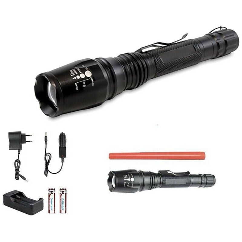 foto del prodotto torcia 100000 lumen tattica militare sos led t6 ricaricabile zoom 8668 t6 trade shop traesio