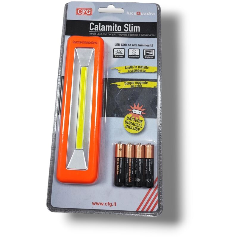 foto del prodotto torcia a led cob pila con magnete e gancio con 4 pile duracell alta luminosit 