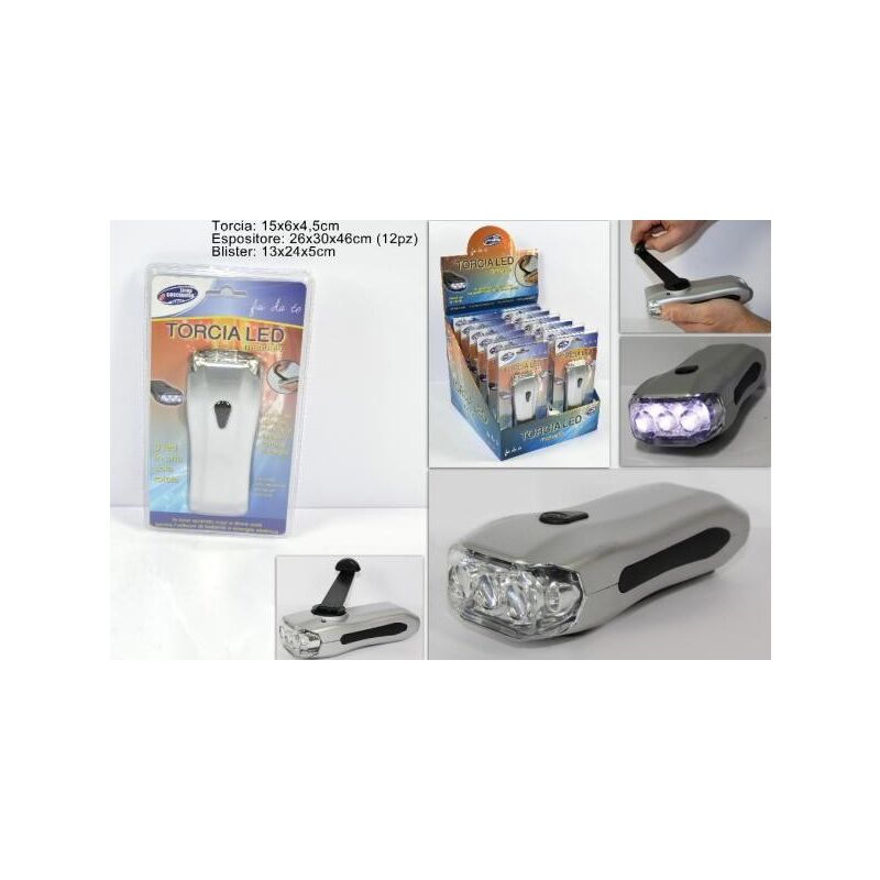 foto del prodotto torcia a led con ricarica manuale