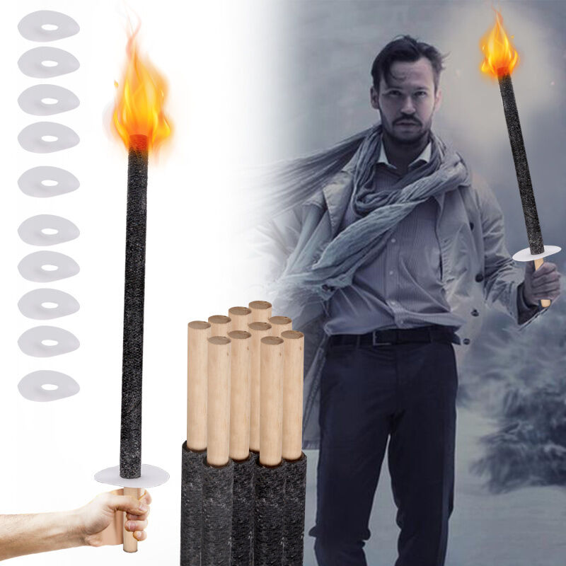 foto del prodotto torcia da giardino, set di 10, lampada a olio per esterni,42cm randaco