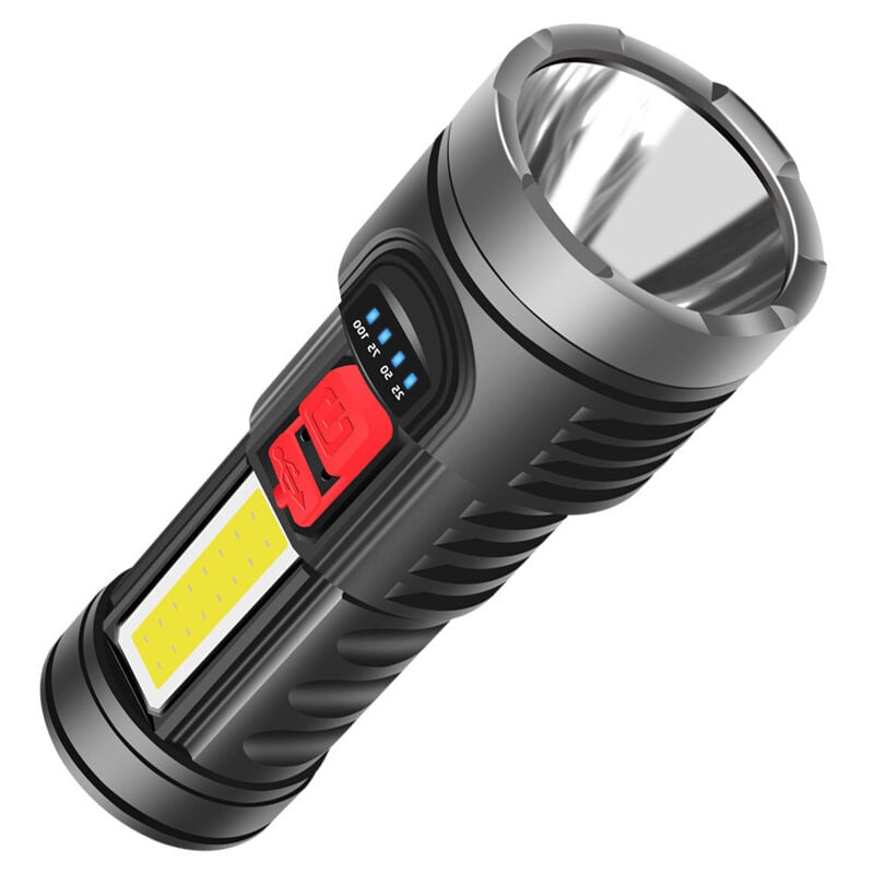 foto del prodotto torcia elettrica ricaricabile tramite usb, luce morbida, luce laterale per escursionismo, pesca, campeggio, all aperto