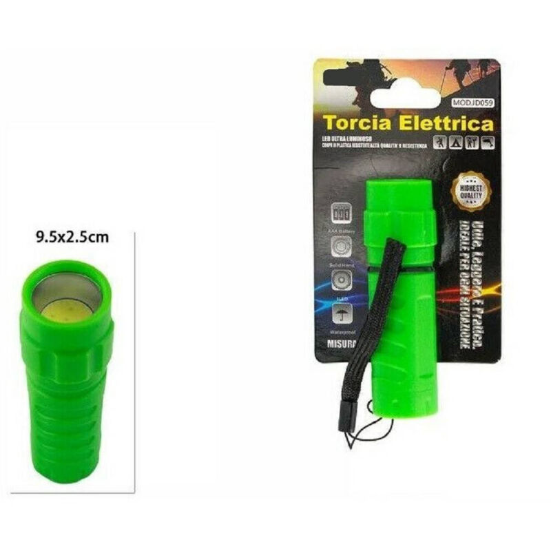 foto del prodotto torcia elettrica ultra luminosa luce 1 led impermeabile campeggio jd059 63358 trade shop traesio